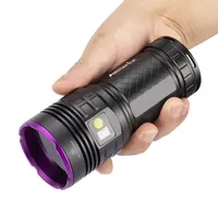 Alonefire Power Ultraviolet Flashlight 365nm UV 160W Rechargeable Torch Light for Curing Money Ore Scorpion Fluorescent Detector