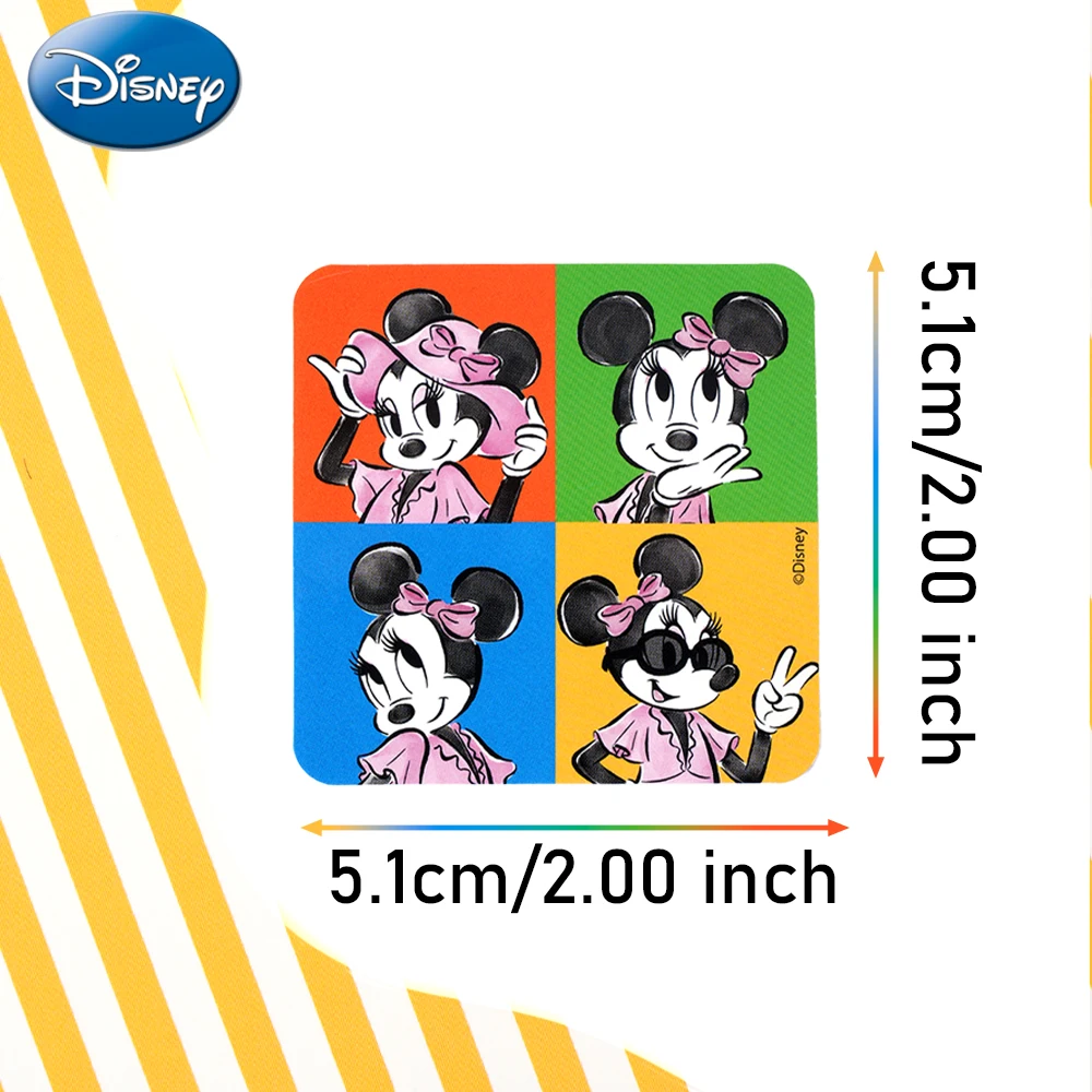100pcs Disney Officially Licensed Mickey Minnie Sticker Cartoon Decoration Laptop Cup Helmet Picture Frame Skateboard Waterproof