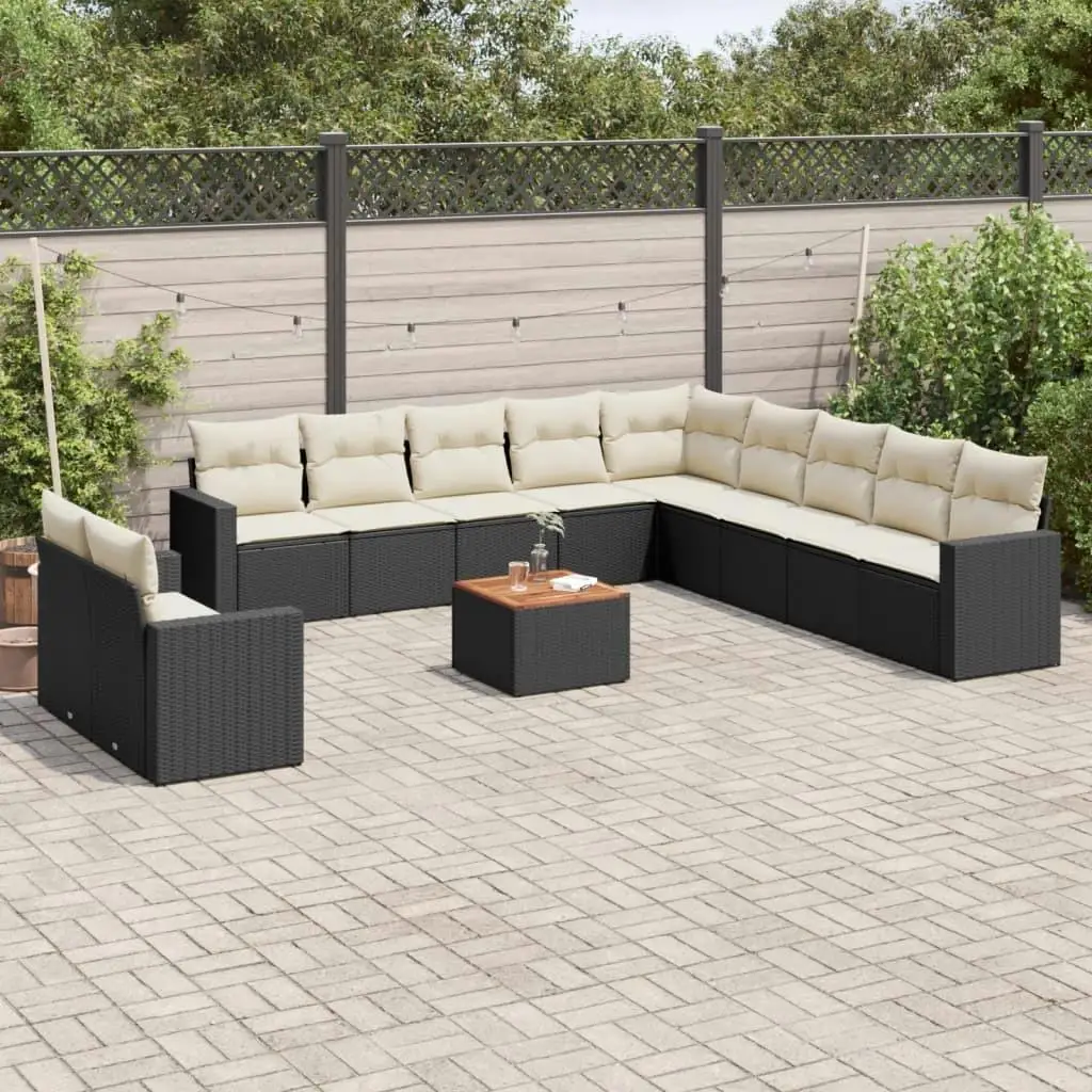 

Cozy Garden Sofa Set Black and Cream White Outdoor Seating Furniture Durable and Stylish