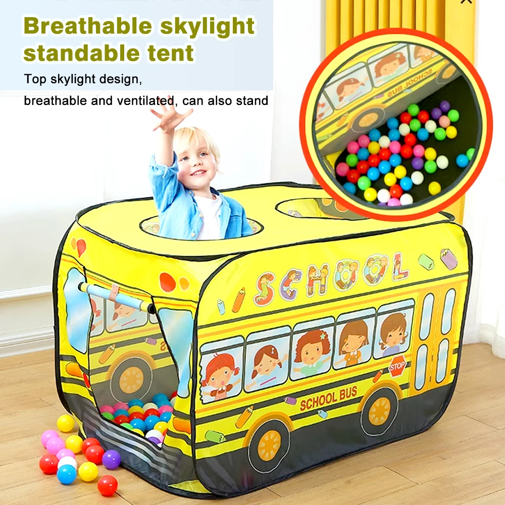 Children Car Tent Children Room Decoration Easy to Install Simple Storage Portable Folding Fire Truck Police Car School Bus Tent