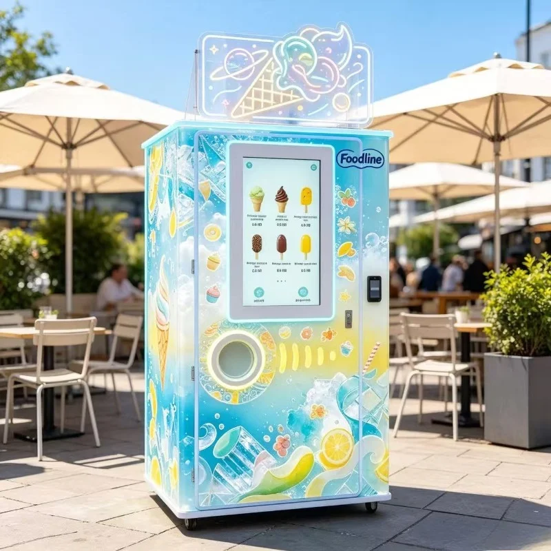 Freezer Ice Cream Vending Machine Commercial Self Serve Hard Soft Ice Cream Automatic Robot Vending Machine