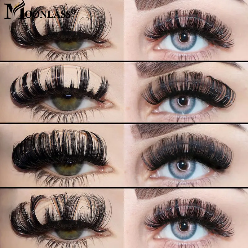 All'ingrosso Russian Strip D Curl Lashes Fluffy 100% Mink Lashes ciglia finte ciglia russe morbide ciglia finte trucco