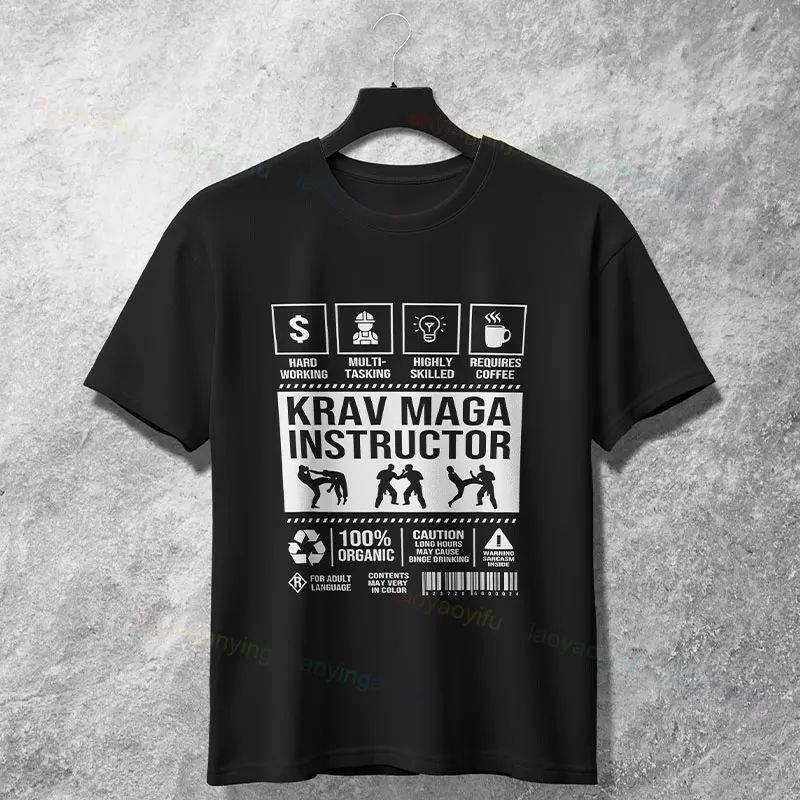 

Men & Women's Funny Krav Maga Instructor Graphic T-shirt Pure Cotton Short Sleeve Round Neck Streetwear Casual Sports Tshirt