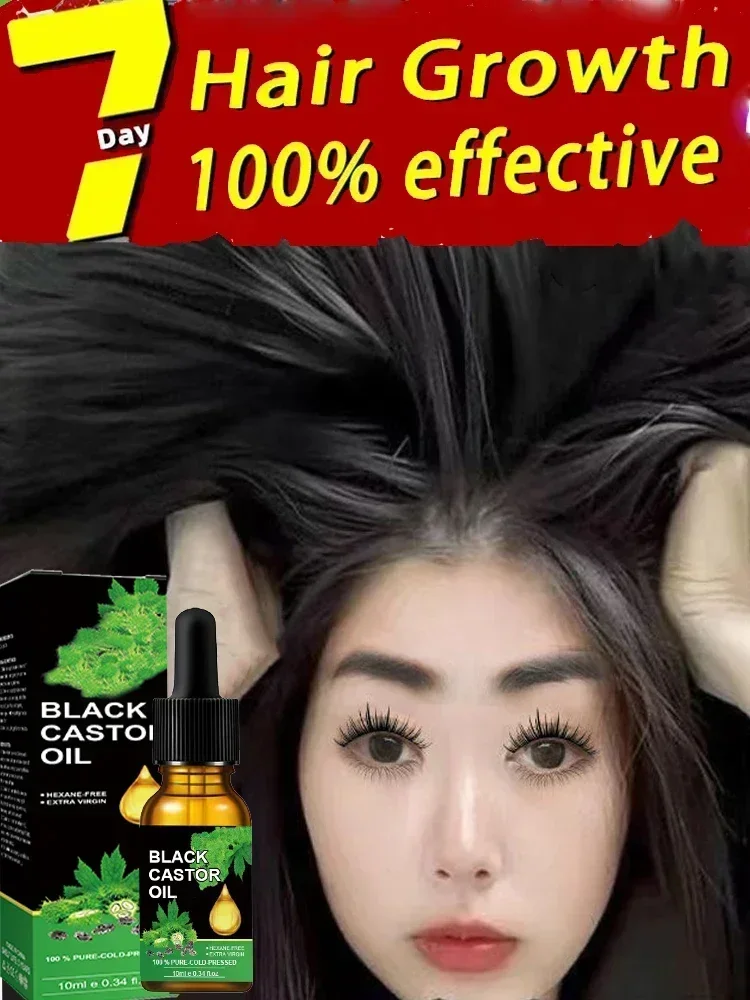 Organic Black Castor Oil for Hair Growth Jamaican Scalp Dense Hair Strengthening Hair Loss Prevention Repair Nourishing Liquid