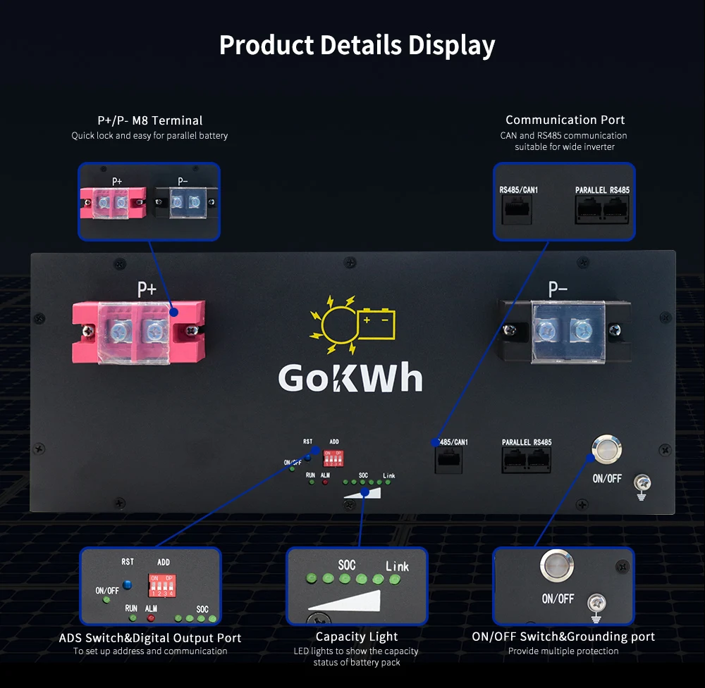 Bateria lifepo4 48v 100ah 51.2v 5.12kw bateria de lítio 6000 + ciclos com 16s 100a bms para inversor solar para casa livre de impostos