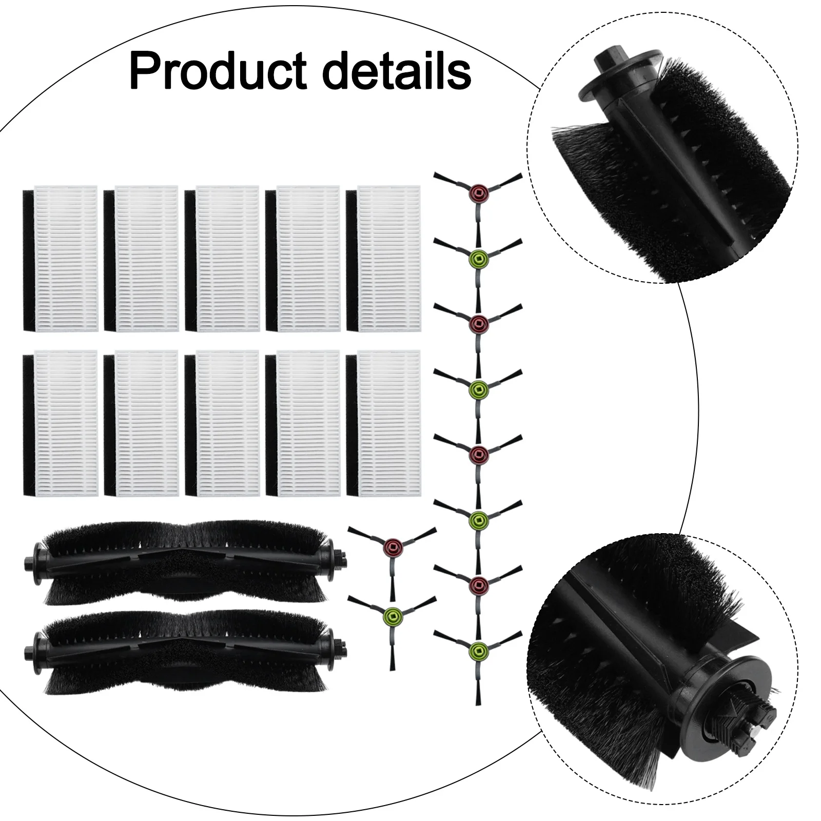 Sleek Accessory Package for Tikom L9000 and For Lubluelu SG60 Robot Vacuums Including Roller Brushes & Filters