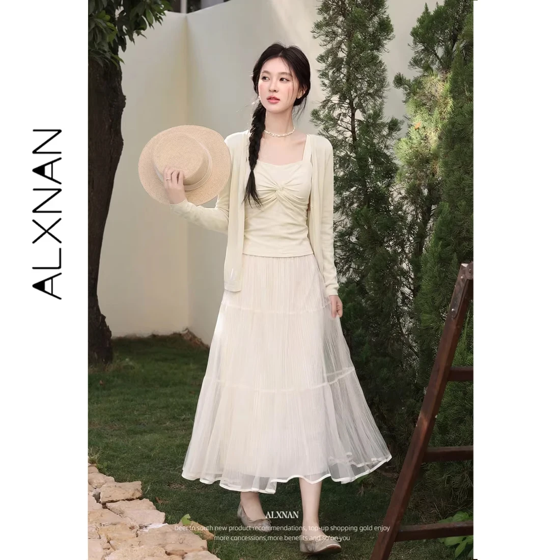 

Женские топы-майки ALXNAN Apricot, летние элегантные топы с плиссировкой на груди и завязками, модные топы без рукавов, женские L618115BXA