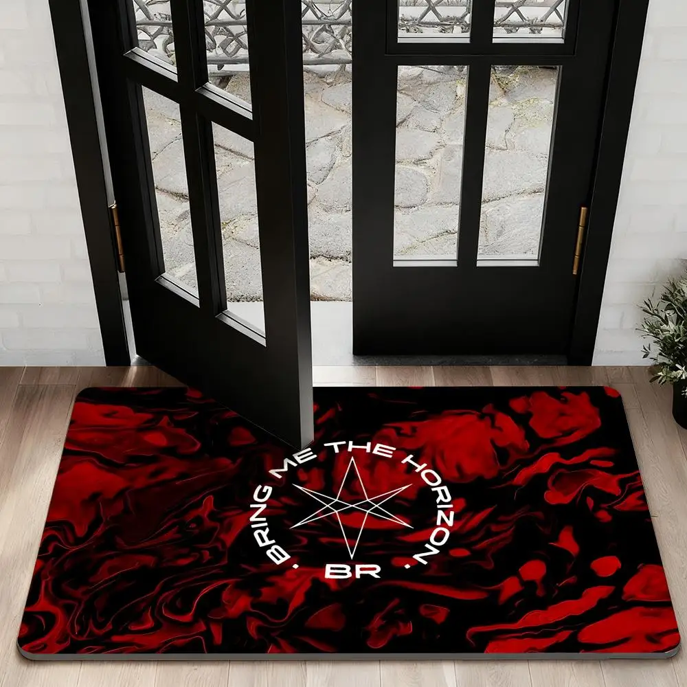 Bring Me The Horizon Band Floor Mat Diatom Bath Mat Quick Dry Highly Absorbent Non Slip TPR Backing Soft Comfort Bathroom
