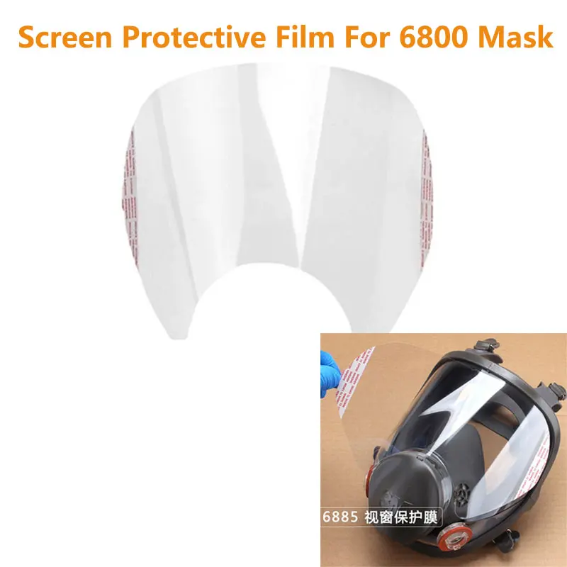 Película protetora para máscara de gás, Anti Oil Scratch Protector Lens Screen, Pintura Respirador Pulverização, Full Face Window, 3M 6800