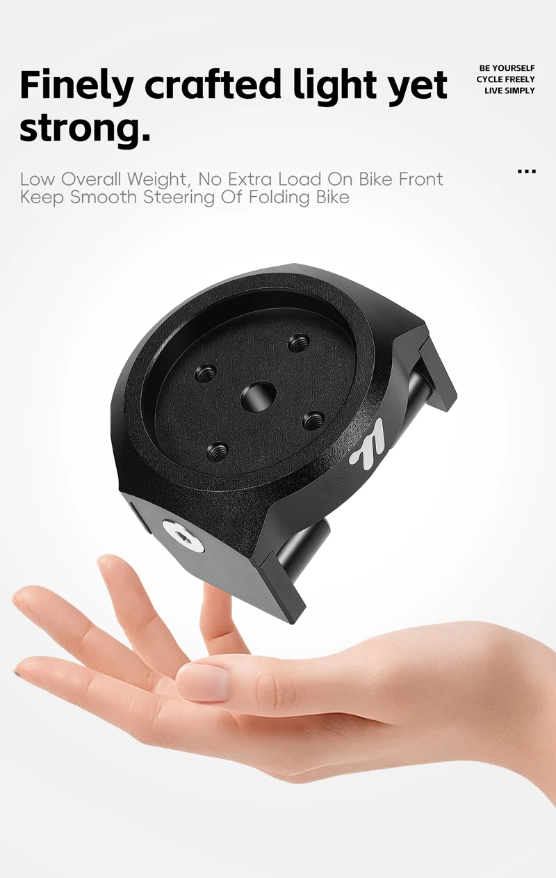 WEST BIKING Faltbarer Fahrradcomputerhalter CNC Aluminiumlegierung Lenkerhalterung für Dahon Brompton Garmin Fahrradzubehör – Detail 5