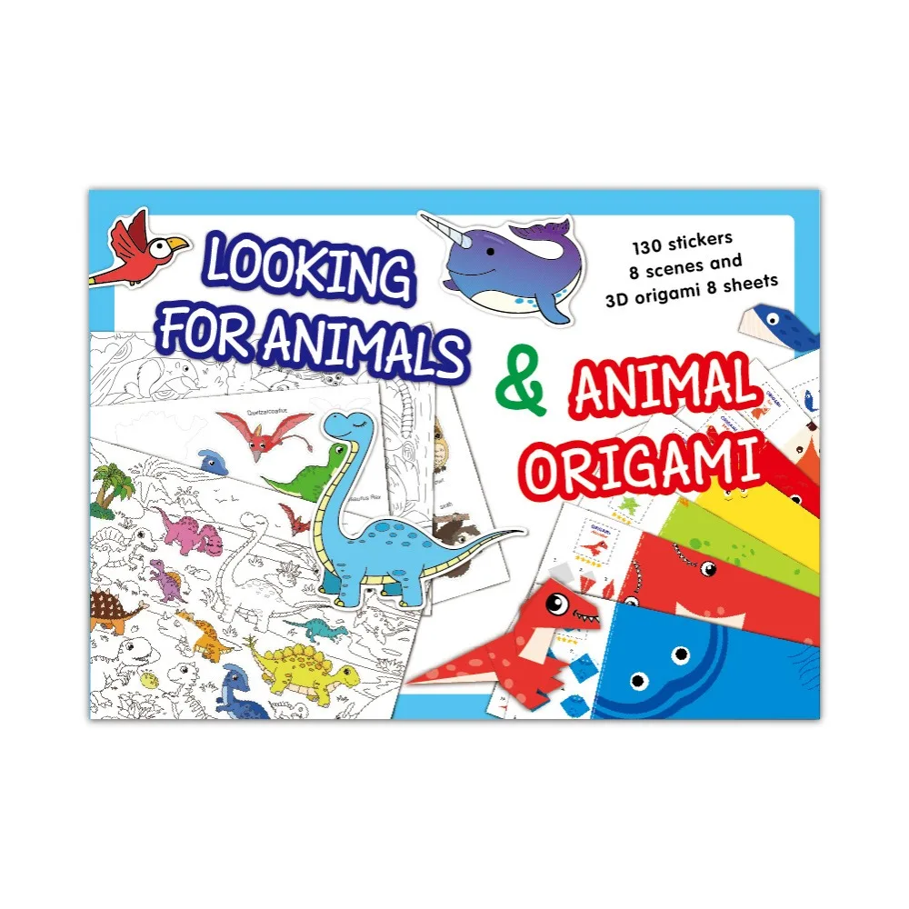 

Creative Search Find Sticker Book Funny Interactive 3D Origami Books DIY Handmade Educational Learning Sticker Book