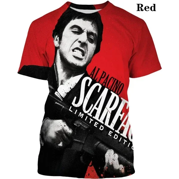 

Hit Classic Movie Scarface Tony Montana 3D Printed Quick Drying Breathable Outdoor Men's Plus Size Crew Neck T-shirt Top