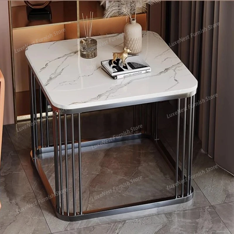 

European Modern Design Coffee Table Marble Stripe Minimalist White Coffee Table Wall Small Unique Mesa Auxiliar Unique Furniture