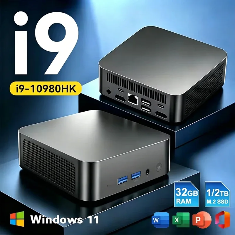 Windows 11 Pro Mini Pc Intel I9 10980HK Mini PC Computer 16GB 32GB RAM 1TB SSD Gaming PC Wifi 6 BT5.2 Mini PC Desktop