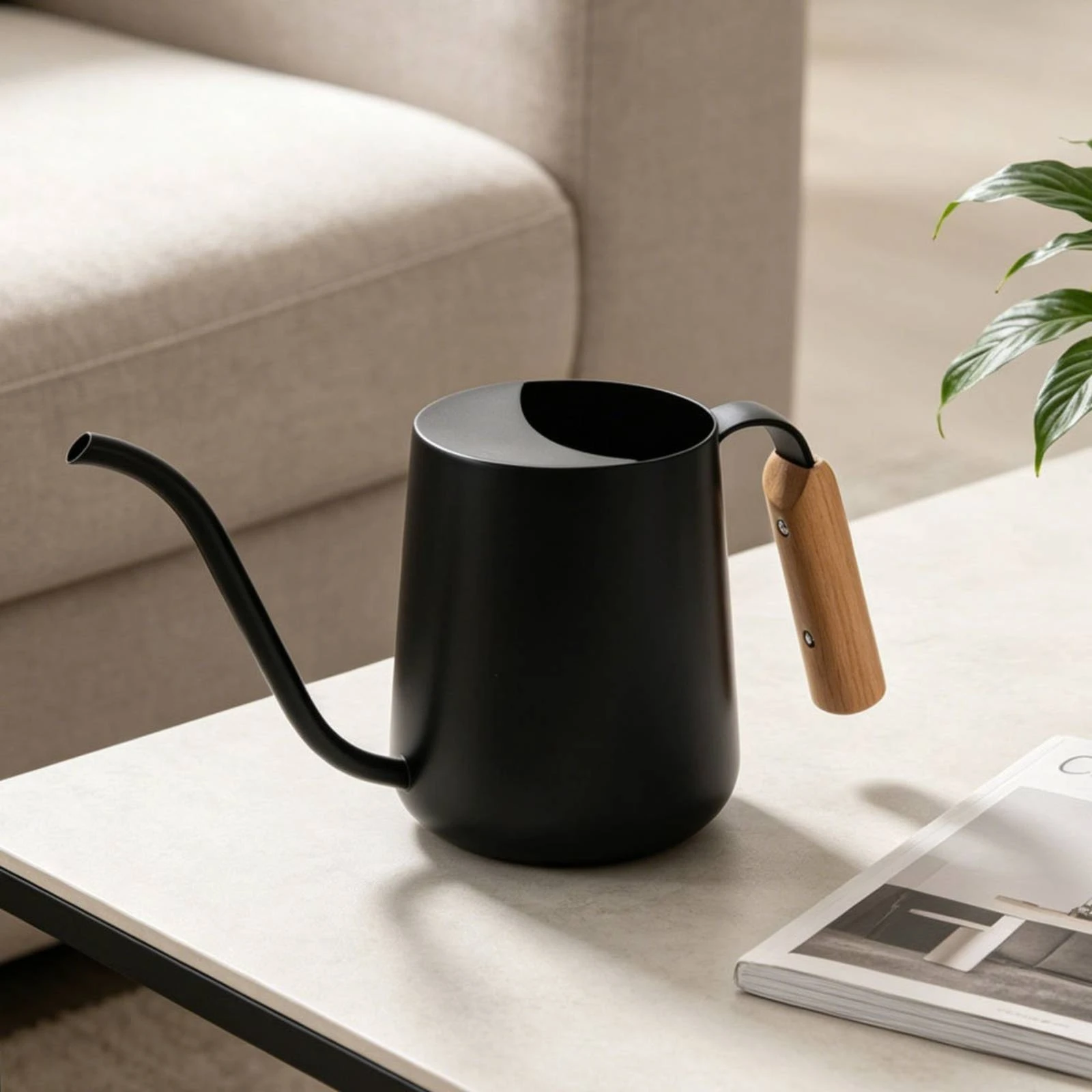 Gooseneck Watering Can Minimalist Stainless Steel Watering Can Water Pitcher Polished Finish Compact view 4