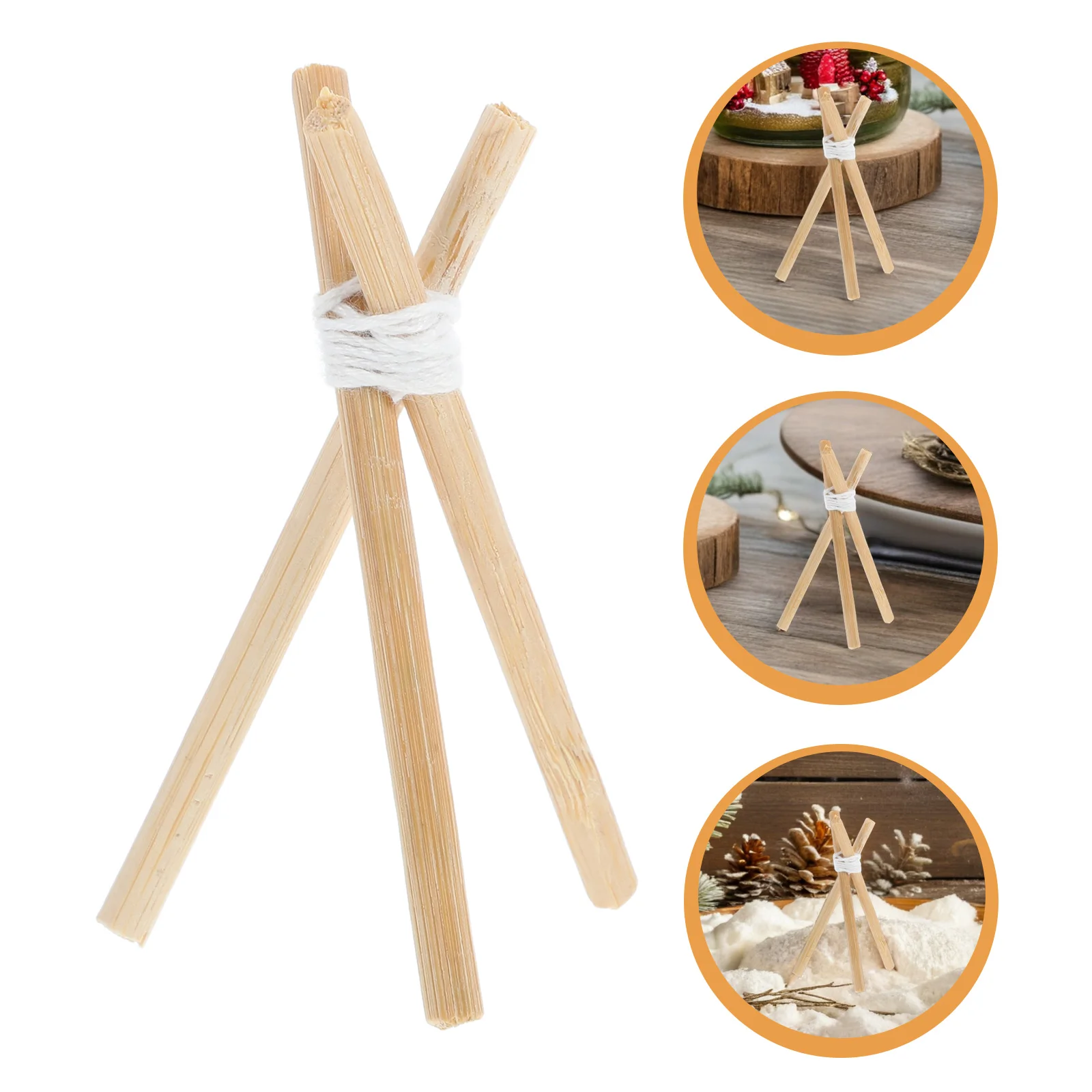 

10 Pcs Miniature Bonfire Wooden Stand Small Wooded Rack Display Shelf Venue Setting Props Khaki Trinket