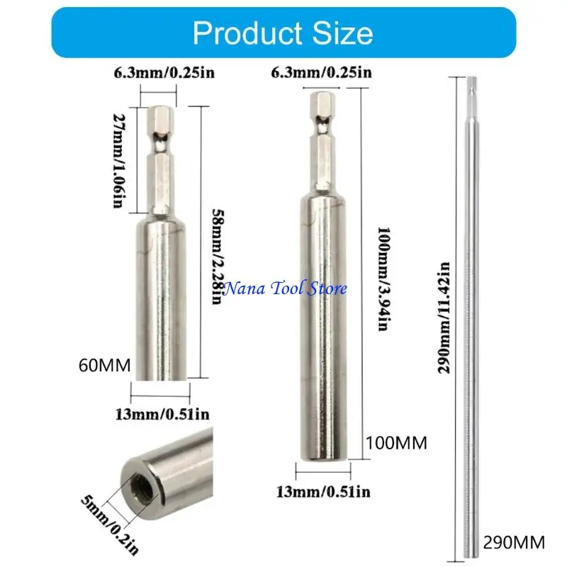 31GJ Quick Connecting Carbon Steel Hexagon Shank Rod with Screws and Washer Set