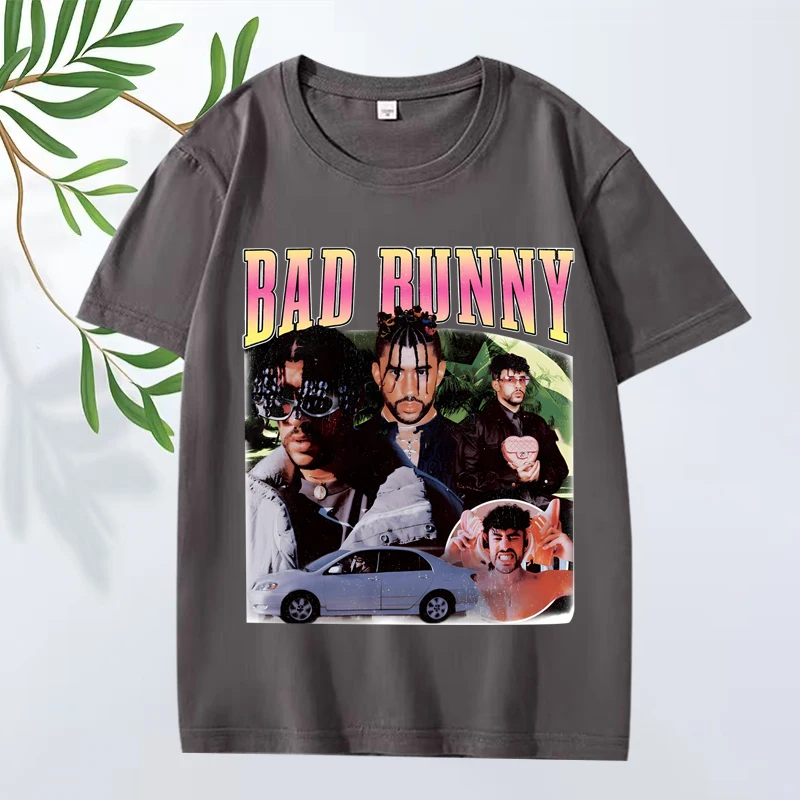 Bad Bunny classic T Shirt 2025 new men 's women Oversized 100