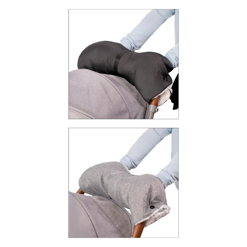 

Winter Strollers Hand Warmer Waterproof Oxford Outer Layer Plush Lined Gloves For Most Pushchairs And Carriages 15UB