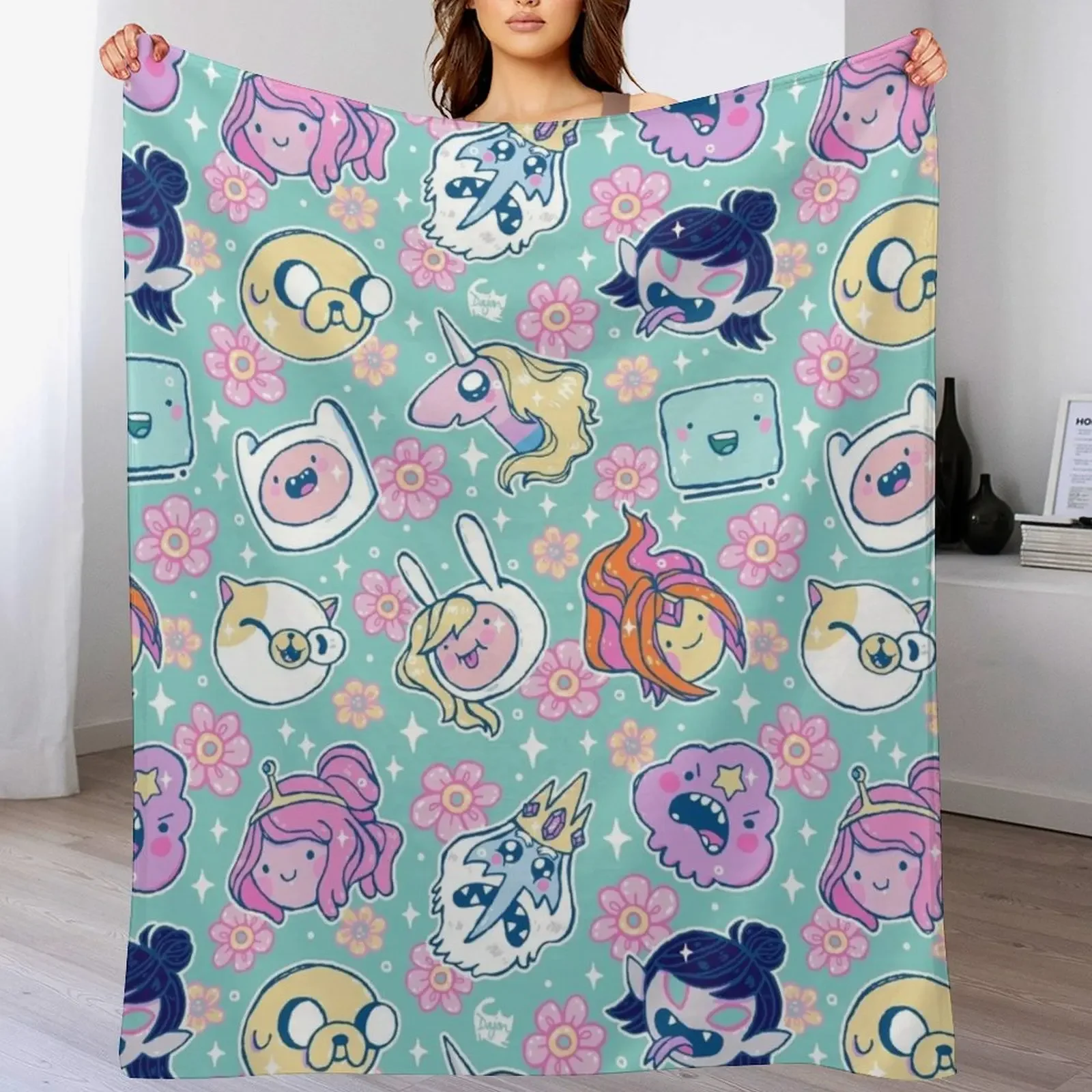 

Adventure Time Friends 1 - REMASTERED - Throw Blanket Sofa Throw warm for winter Blankets