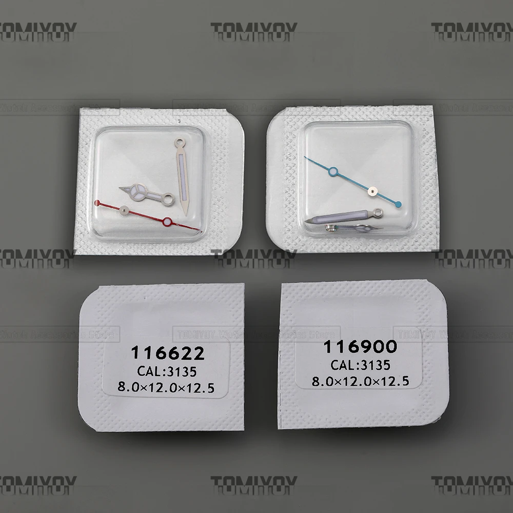 Watch Parts Silver Red Blue Luminous 3135 Watch Hands For RLX SUB Yach 3135 Movement 116622 116900 116610