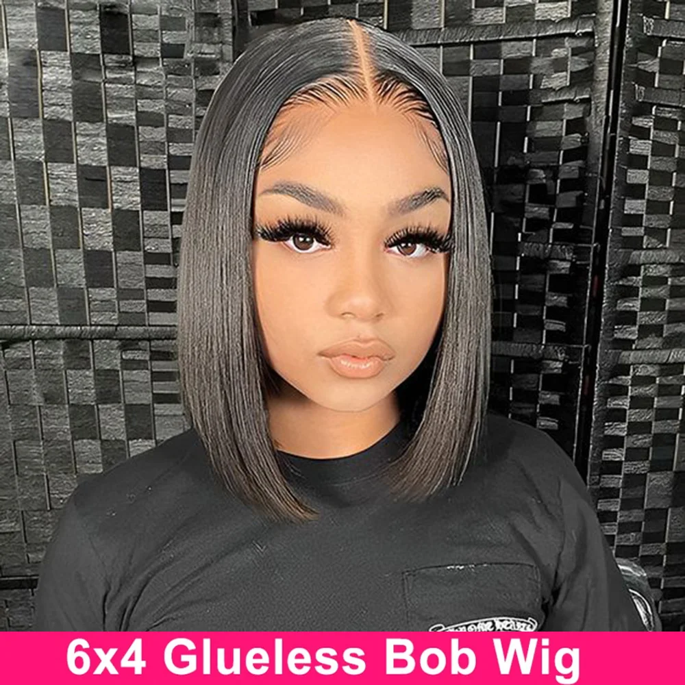 

6X4 HD Lace Frontal Wigs Straight Glueless Wig Human Hair Ready To Wear Glueless Preplucked Wear And Go Wigs PreCut Lace