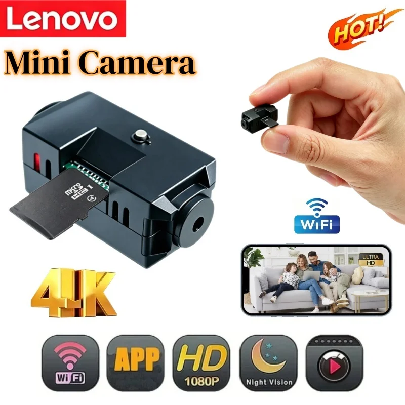 Lenovo 4K Mini Nachtsicht-Wireless-Überwachungskamera Leichtgewichtige Klare Tragbare Bewegungserkennungs-Premium-Qualitätskamera