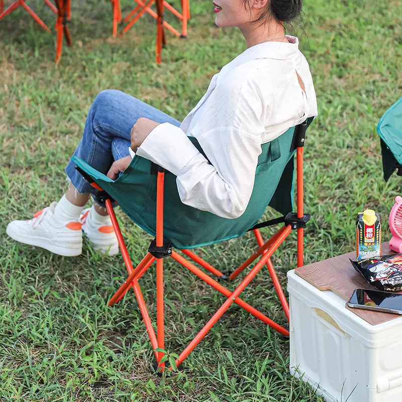 

Outdoor Portable Folding Moon Chair Lightweight Sketch Stool Camping Fishing Play Travel Foldable Beach Chairs with Carry Bag