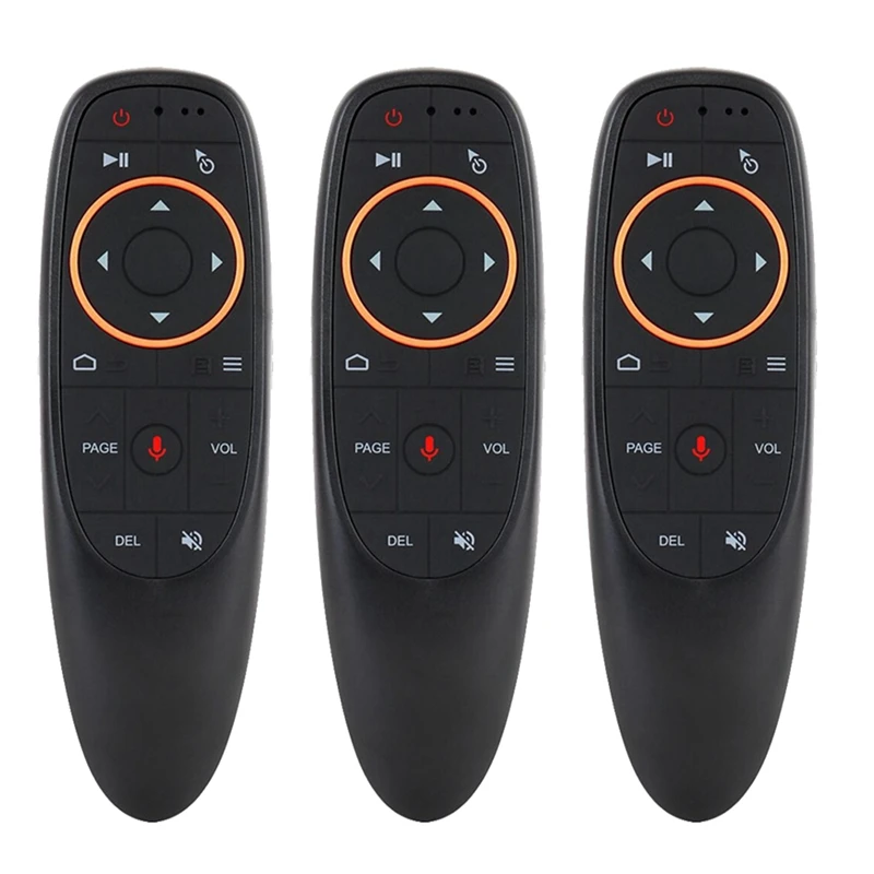 G10S 2.4G 3 Pcs/Set Voice Air Flying Mouse Gyroscope Wireless Infrared Backlight TV Set Top Box Remote Controller, Durable