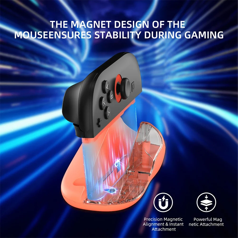 2PC Gaming Controller Mouse Mini Portable Ergonomic Mice Left+Right Controller Bracket Handle Case for Nintendo Switch 2 Joy-Con