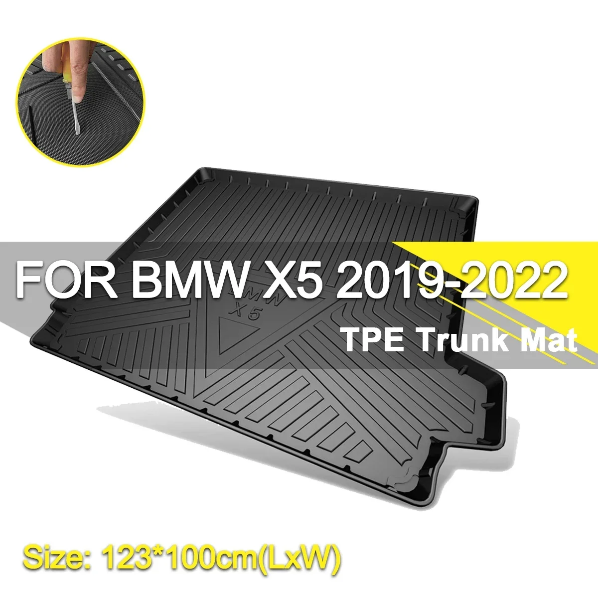 

Car Rear Trunk Cover Mat TPE Waterproof Non-Slip Rubber Cargo Liner For BMW X5 2019-2022 Auto Accessories