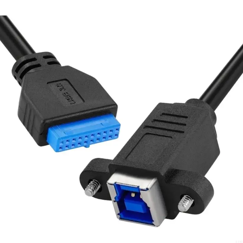 USB-B Female Panel Mount Cable, USB3.0 20 Pin Internal Header Extension with Approx 0.3 m Length for Front Case Repair and F19E