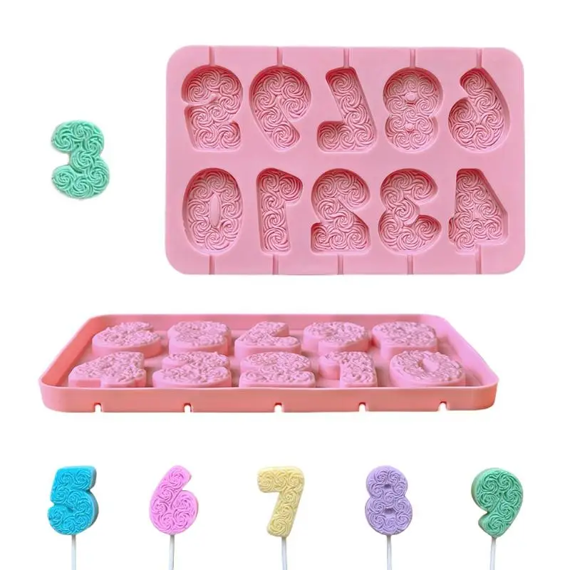 

Силиконовая форма для DIY, изготовление свечей с номером на день рождения, декор для торта с розами, многоразовые антипригарные шоколадные свечи, принадлежности для выпечки