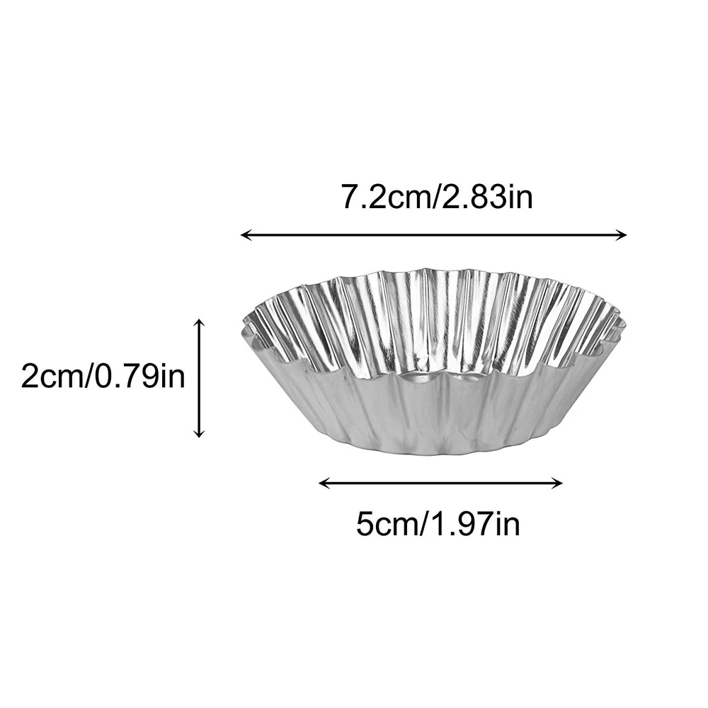 20/10pcs Reusable Non-stick Ripple Egg Tart Mold Aluminum Alloy Flower Shape Cupcake Mold Pudding Jelly Mold Muffin Baking Cup