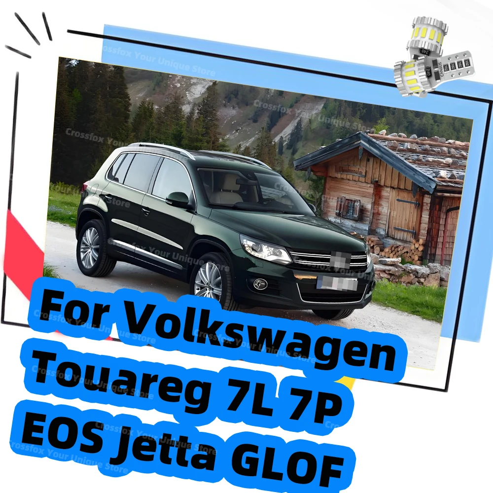 2 lâmpadas de estacionamento 6000k luzes da placa de licença t10 168 194 led para vw touareg 7l 7p 2003-2017 eos 2007-2016 jetta glof 4 5 6 7