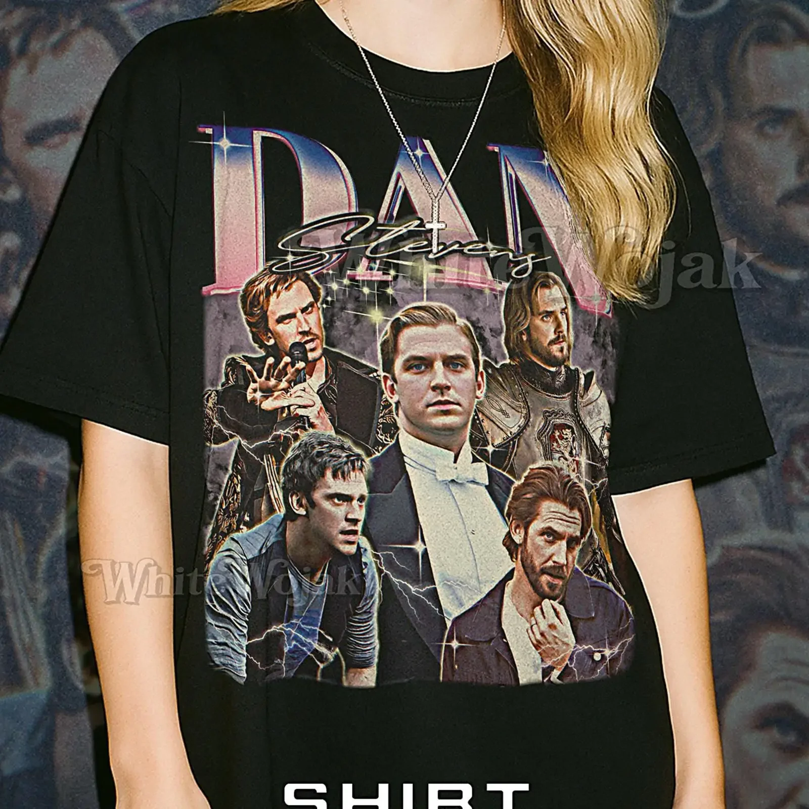Dan Stevens Bootleg T Shirt Retro Vintage Collage  vintage Washed Slightly Stretched Top For Everyday Wear Comfortable