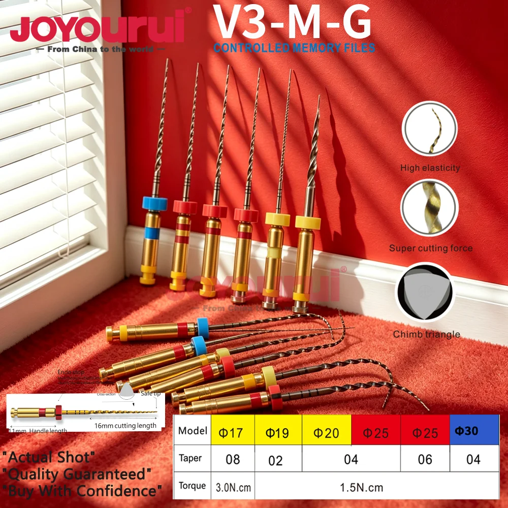 Flexible Heat Activated NiTi Golden Files 04/06 Taper 20# Dental Endodontic Engine Rotary Files Root Canal Cleaning Drills Tools