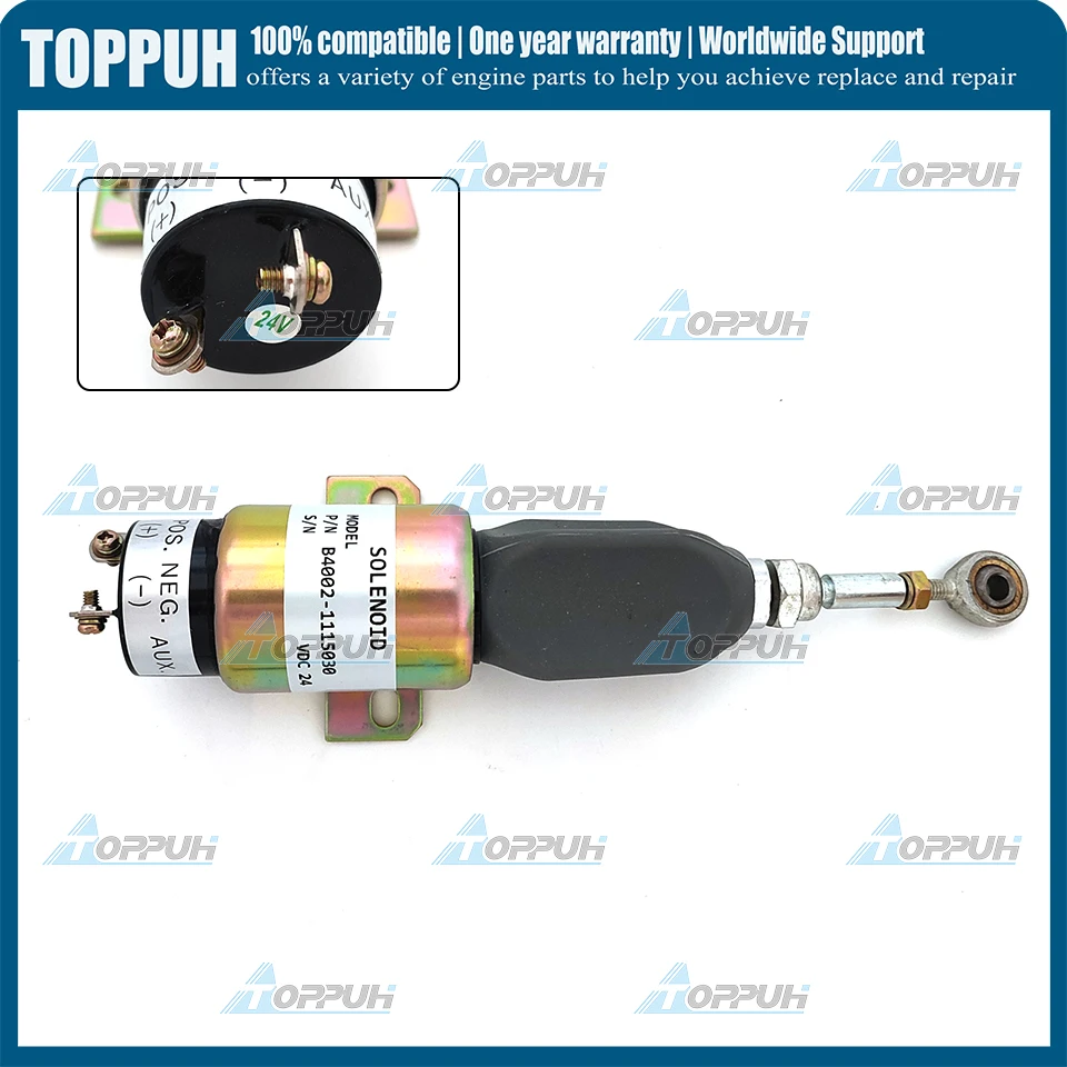 1pc Fuel Shut Off Stop Solenoid B4002-1115030 24V For Komatsu PC60-7 PC120-7 PC200-7 Excavator
