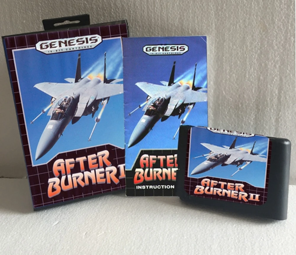 

After Burner II /Champion /Punisher With US Shell & Box And Manual Book 16Bit MD Game Card For Sega MegaDrive Genesis Consoles