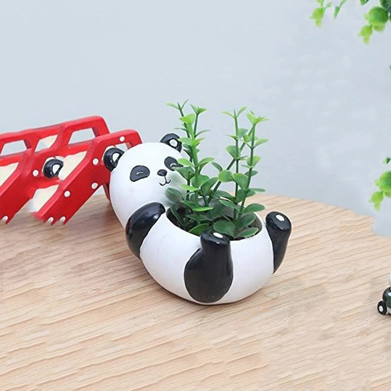 Cute Panda Plant Pot, Animal Succulent Planter, Windowsill Cactus, Balcony Decoration for Girls, Flower Pot, Garden Gift