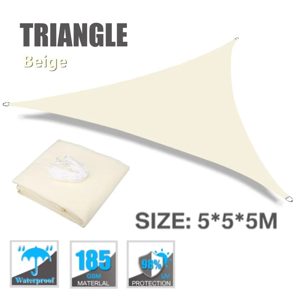 Zonnescherm Zeil 6m/5m/4M/3m/2M Driehoek Rechthoek UV Blok Zonnescherm Doek Luifel voor Tuin Dek Patio Achtertuin Gazon Tuin Buiten