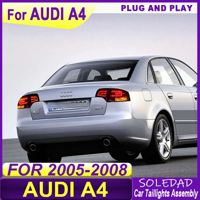 Задний фонарь в сборе для AUDI A4 B7 2005-2008: задние габаритные огни, указатели поворота, стоп-сигналы, задние фонари (Plug and Play)