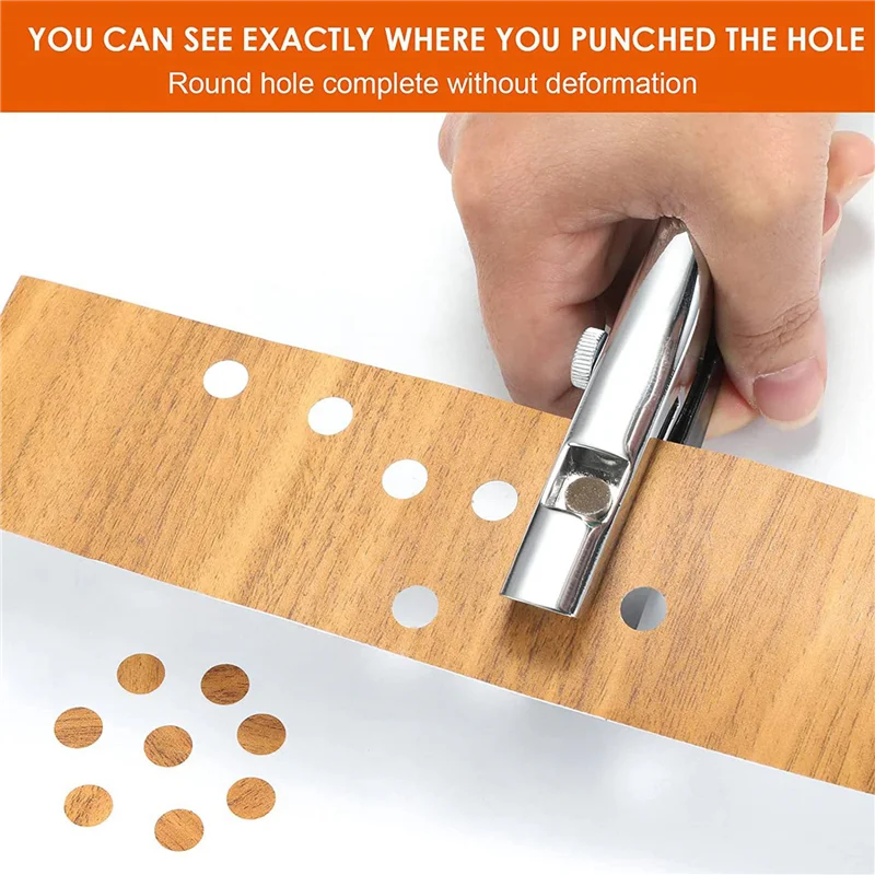ABMO 5X Hole Punch 3/8 Inch-10Mm Single Hole Hole Punch, Heavy Duty Hole Punch Single, Portable Handheld Long Hole Hole Punch