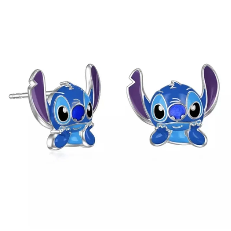 Disney Lilo&Stitch Necklace Cartoon Disney Earrings Friendship Necklace Pendant Stud Children'S Birthday Fashion Festival Gift