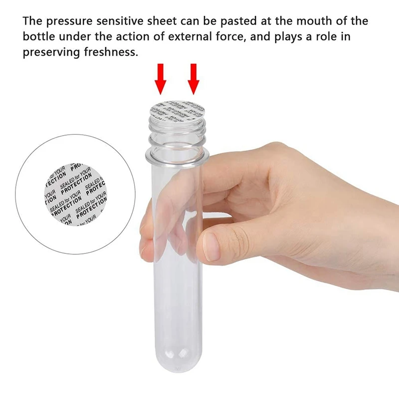 90 PCS 40ML Plastic Test Tubes With Screw Caps Reusable Transparent Container Tubes Transparent Test Tube