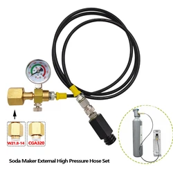 Soda Water External High Pressure Hose Kit for Sodastream Homebrew CO2 Carbon Dioxide Tank,Tr21-4 to W21.8-14 CGA320