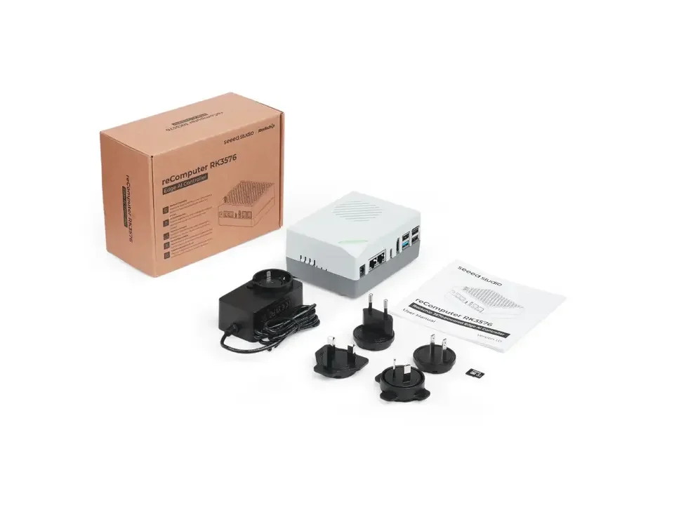Open Rockchip AI Box Tailored 8-core Linux ReComputer RK3576-20/RK3588-30 6TOPS NPU 4K 60Hz Scalable AI Accelerator Development