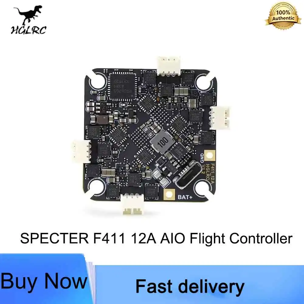 HGLRC SPECTER F411 12A AIO Flight Controller 4in1 ESC 400mW VTX UART ELRS 2.4G 2-4S 25.5x25.5mm For FPV Freestyle Drone