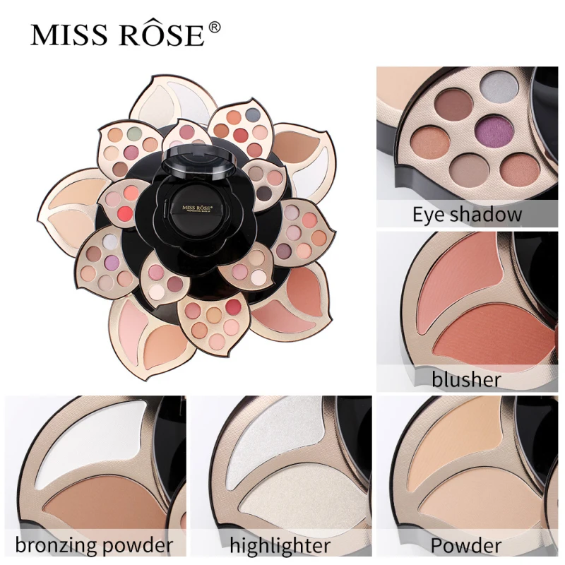 Black Rose Shape Multi-function Makeup Palette Profession Full Set Of Makeup Waterproof Lasting Cosmetic Set NEW TSLM2