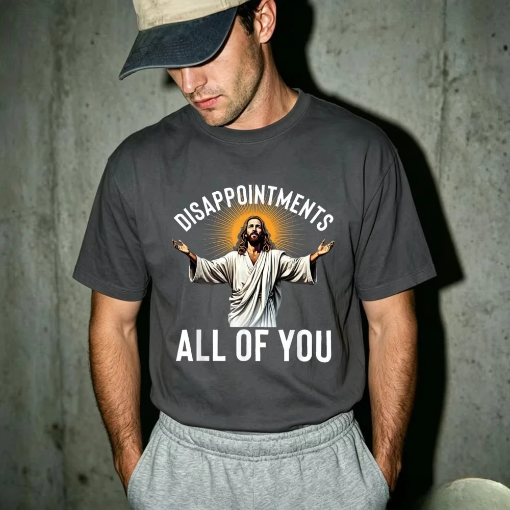 Disappointments All Of You Radiant Halo Jesus Graphic T Shirt Christian Religious Faith Vintage Casual Streetwear Gift